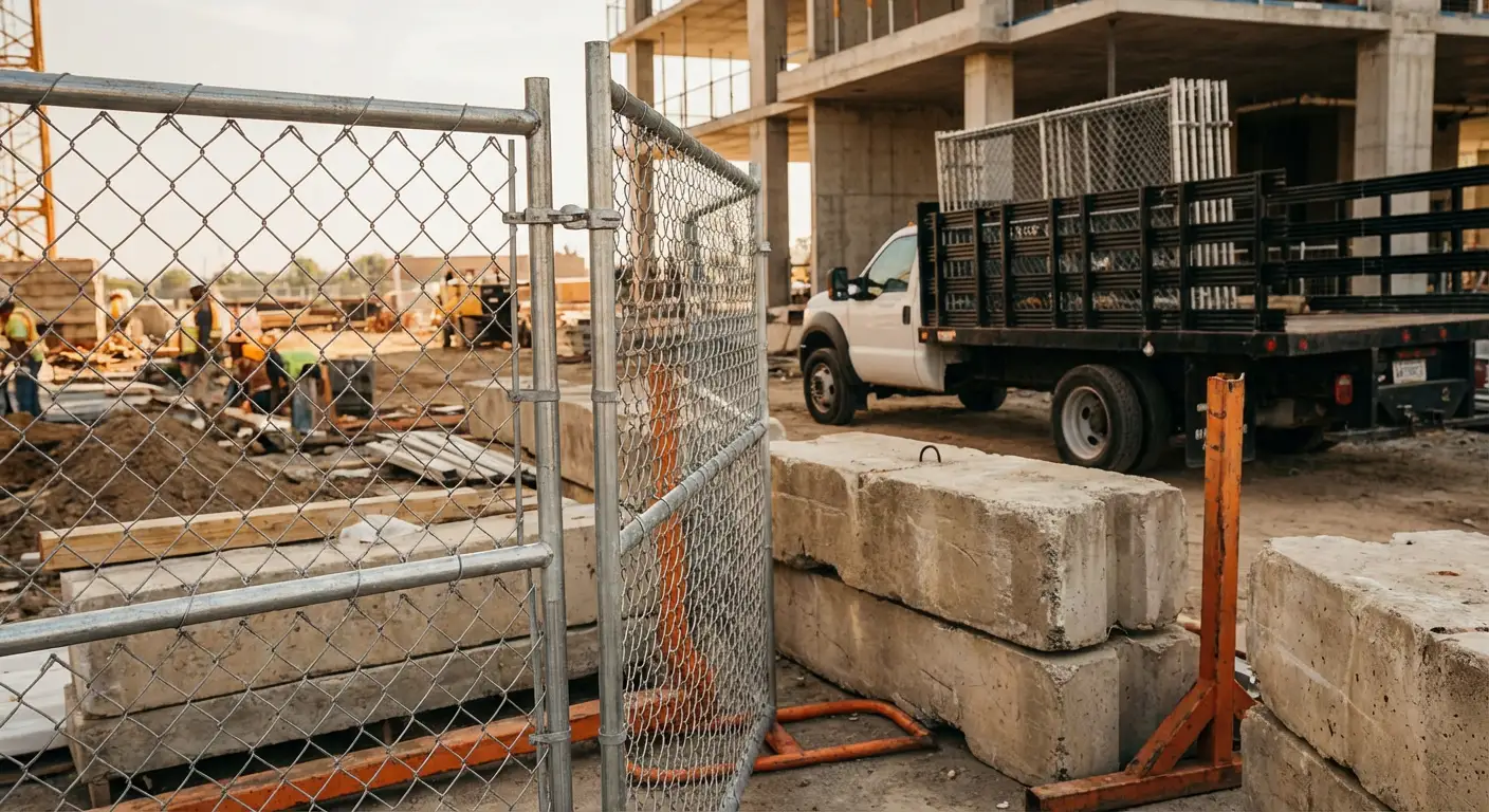 Commercial temporary fencing installation site in Smyrna, TN