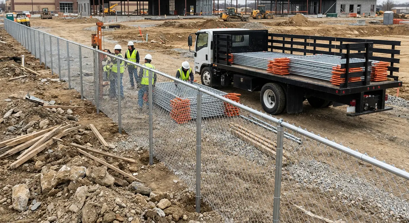 Post-Driven Construction Fence in Smyrna, TN