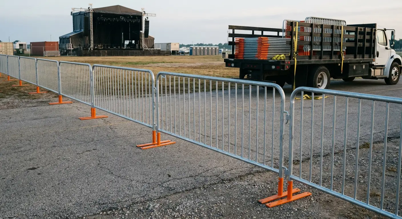 Crowd control barricade setup in Smyrna, TN