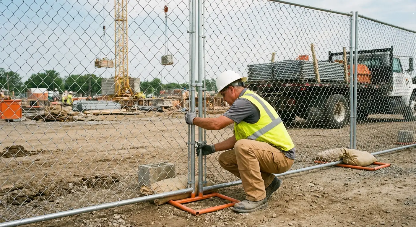 Comparison of professional fencing solutions versus DIY risks on a construction site in Smyrna, TN