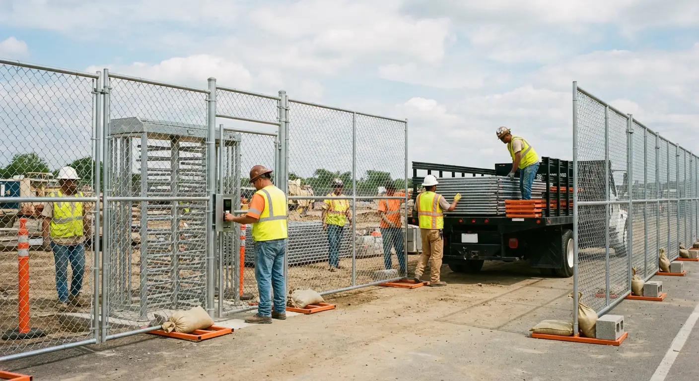 Secure construction site with temporary fencing in Smyrna, TN