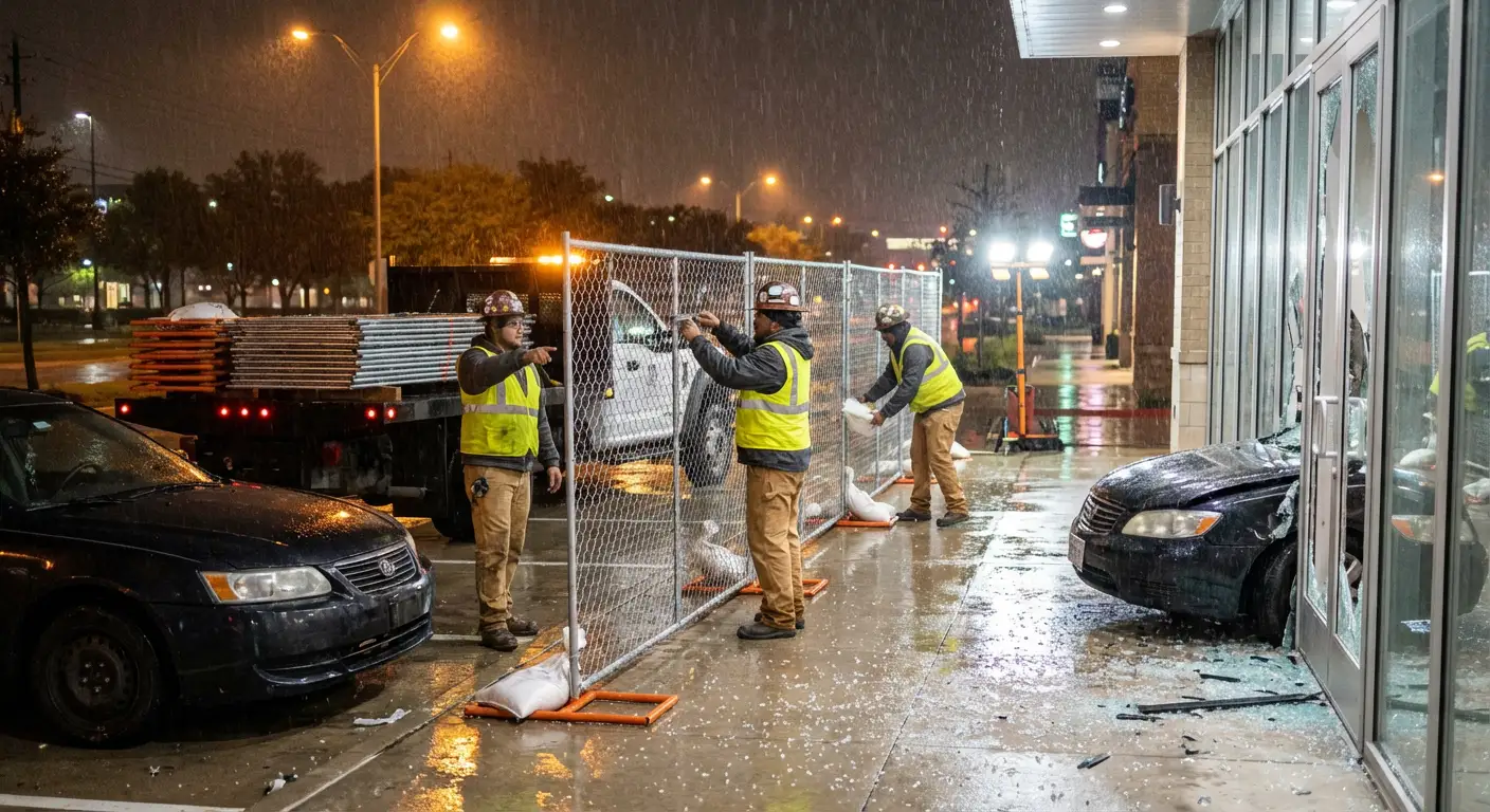 Emergency temporary fencing and dispatch logistics in Smyrna, TN